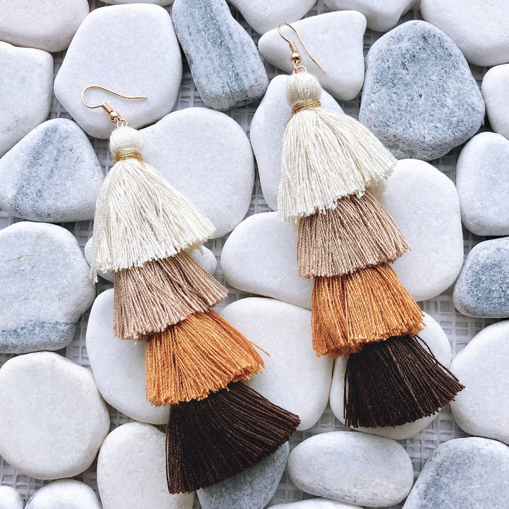 2 for 20 ❤️ Tassel earrings Boho earring jewelry - Picture 1 of 3